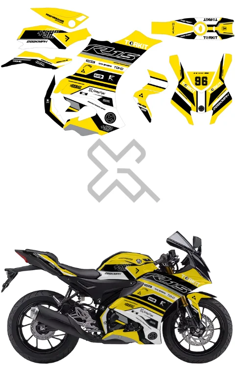 Torkit Edition Full Body Sticker Compatible with R15M & V4 | Made In Premium Gloss Vinyl With FPF(Fade Protection Film), Water Proof, Precut Sticker, Pack Of 1 Compatible with Both Side